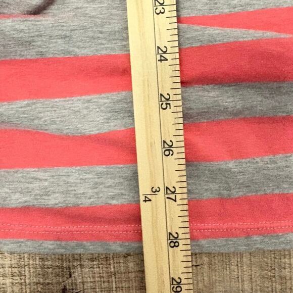 Planet Motherhood Henley Sz  XL Pink & Gray Striped Top Rushed Sides Roll-tab LS - Picture 8 of 8